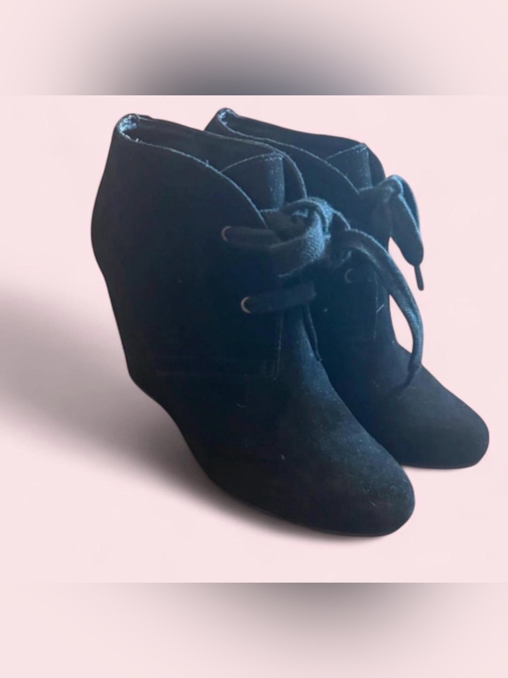 Dolce Vita Black Suede Lace-Up Ankle Booties 8